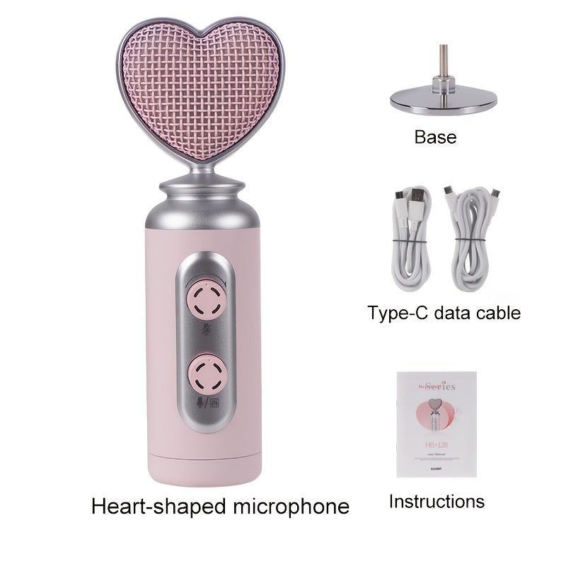 Micrófono Dinámico Rosa de Primera Calidad para Podcasting, Juegos y Transmisiones en Vivo - Forma de Corazón con USB/XLR y Función de Silencio Táctil, Insonorizado, Adecuado para Grabación de Voz, Todo el Material Metálico Gulban Festival Mubarak