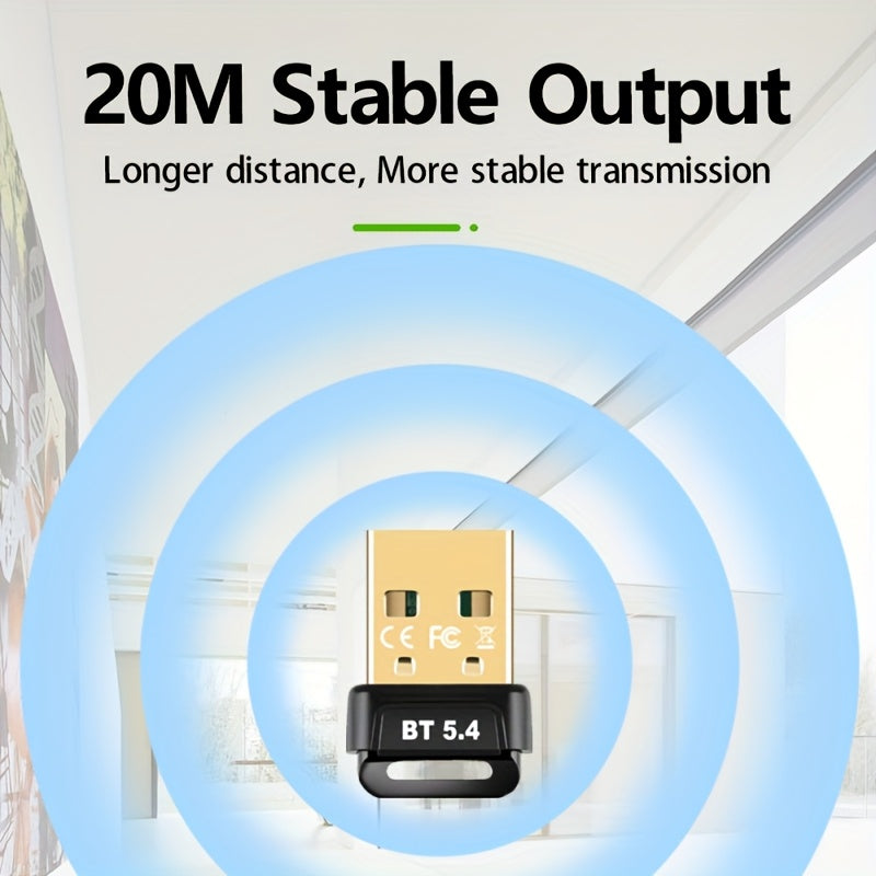 Adaptador inalámbrico 5.4BT, enchufa y juega, computadora de escritorio USB, portátil, auriculares externos inalámbricos, receptor de sonido