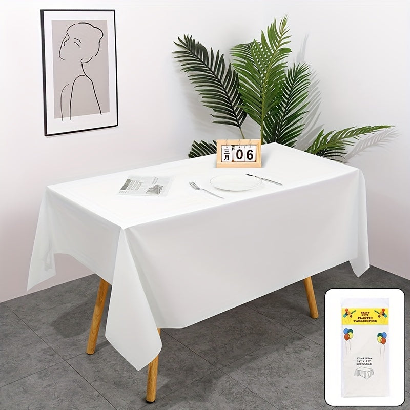 Juego de manteles desechables de plástico de alta calidad, rectangulares y de colores variados para fiestas y bodas - Colores sólidos, material de vinilo, ideal para catering y celebraciones navideñas