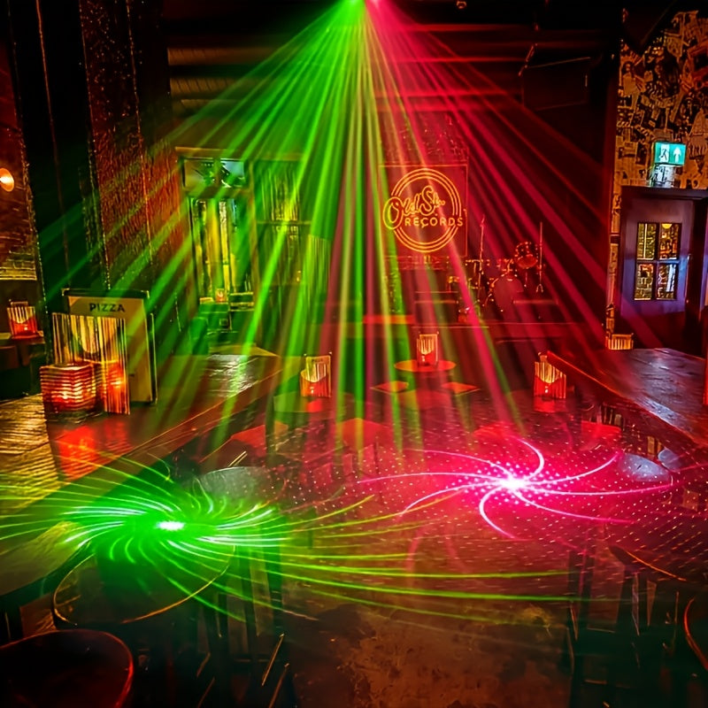 1 luz láser cilíndrica USB, luz disco con cambio de color y control por voz, múltiples modos con efecto flash, ideal para fiestas DJ, escenarios, celebraciones de Navidad