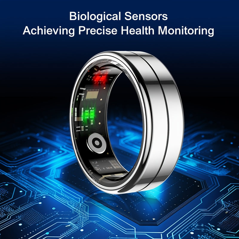 Anillo Inteligente Youth Demon - 5ATM de Alta Calidad con Control Táctil, Diseño Ligero y Modos Deportivos para Negocios, Fitness - Batería Magnética Recargable, Elegante con Detalles Rojos - Regalo Ideal para Entusiastas Tecnológicos