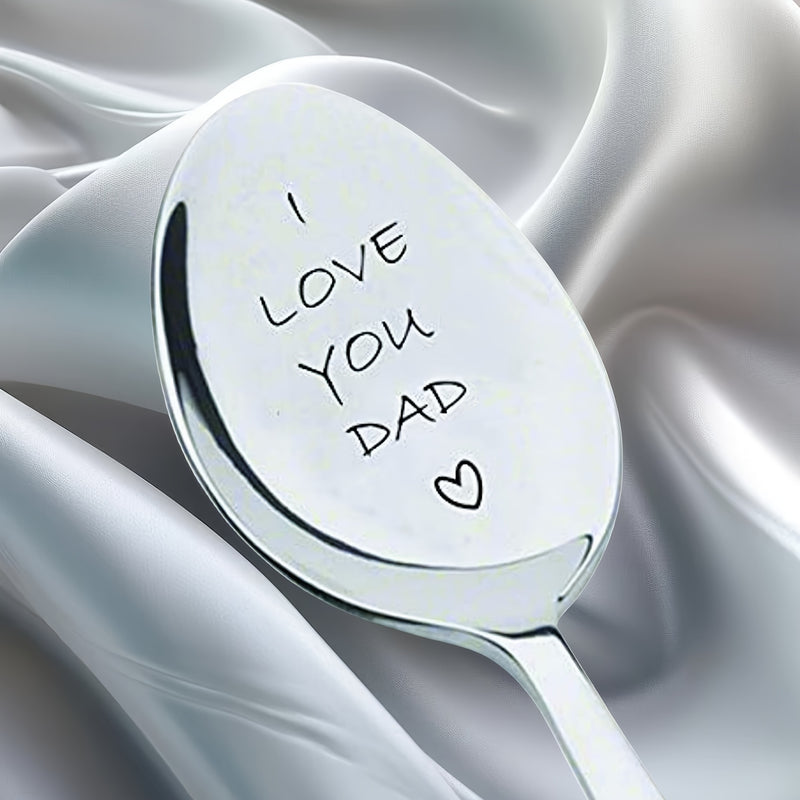 Cuchara grabada "Te amo, papá", regalo para el Día del Padre, cumpleaños, abuelo o abuela, regalo a distancia, 1 unidad, 7 pulgadas