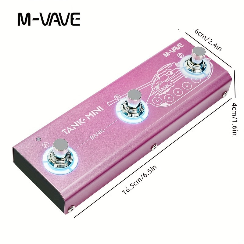 Pedal de efectos multi-función para guitarra/bajo M-VAVE TANK MINI - 21 presets, batería de 7 horas, control BT/Inalámbrico, interfaz de audio USB, más de 60 efectos (puerta de ruido, IR CAB, retraso, reverberación) para la recreación musical/actuación e