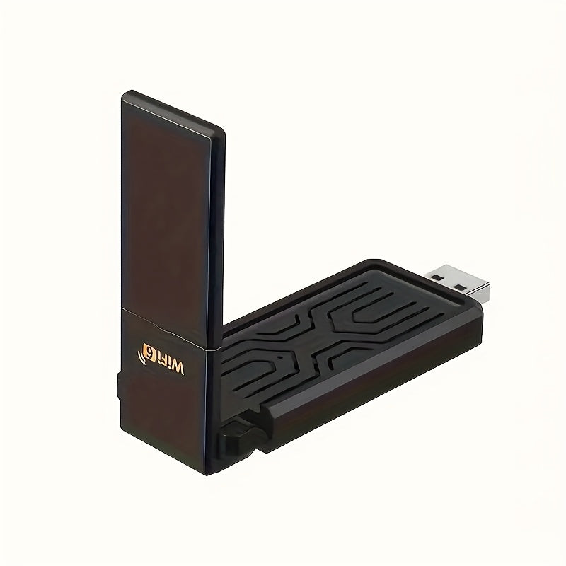 Adaptador de Red Inalámbrica WiFi 6 USB 3.0, Apto para PC y Portátiles, Banda Dual WiFi 5.8G/2.4G con Tecnología de Seguridad Super USB 3.0 & WPA3, 1800Mbps, Antena de Alta Ganancia Doble 5Dbi, Receptor/Transmisor WiFi, Solo Compatible con Windows 10/11