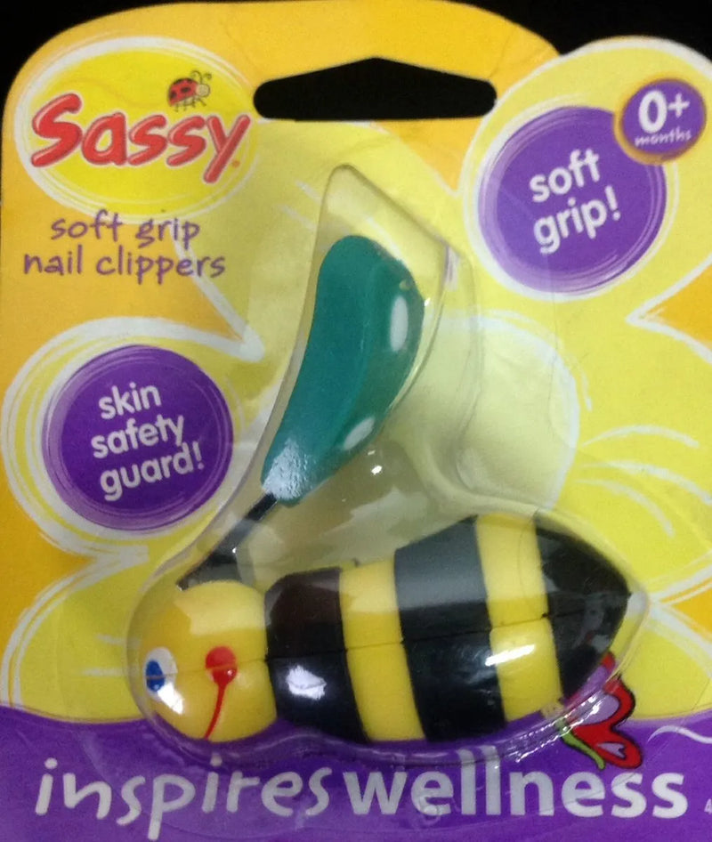 Cortaúñas Para Bebe En Forma Abeja Sassy Ref. 406 Seguro Amarillo Con Negro