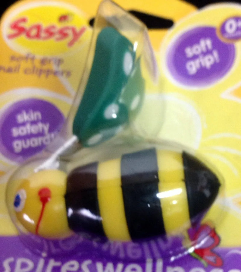Cortaúñas Para Bebe En Forma Abeja Sassy Ref. 406 Seguro Amarillo Con Negro