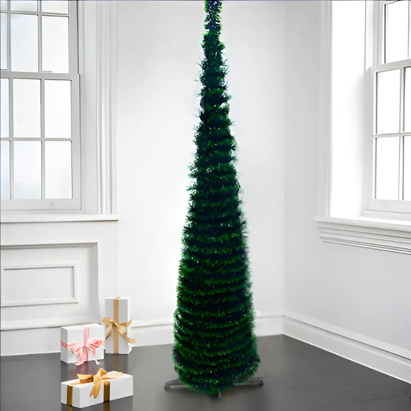 Árbol De Navidad Artificial Plegable Fácil Armado 150cm Color Verde Claro