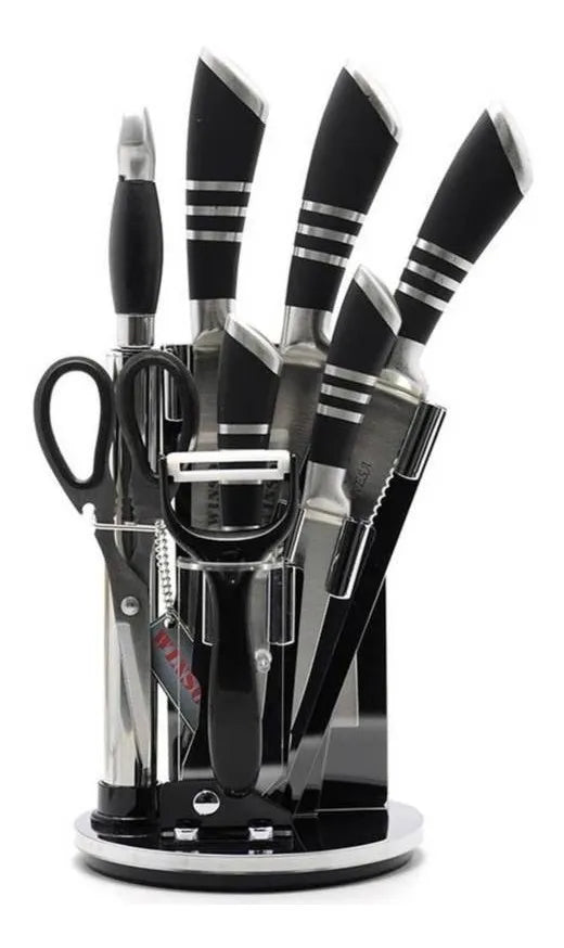 Set Juego Cuchillos 9 Piezas Winsor Acero Inoxidable