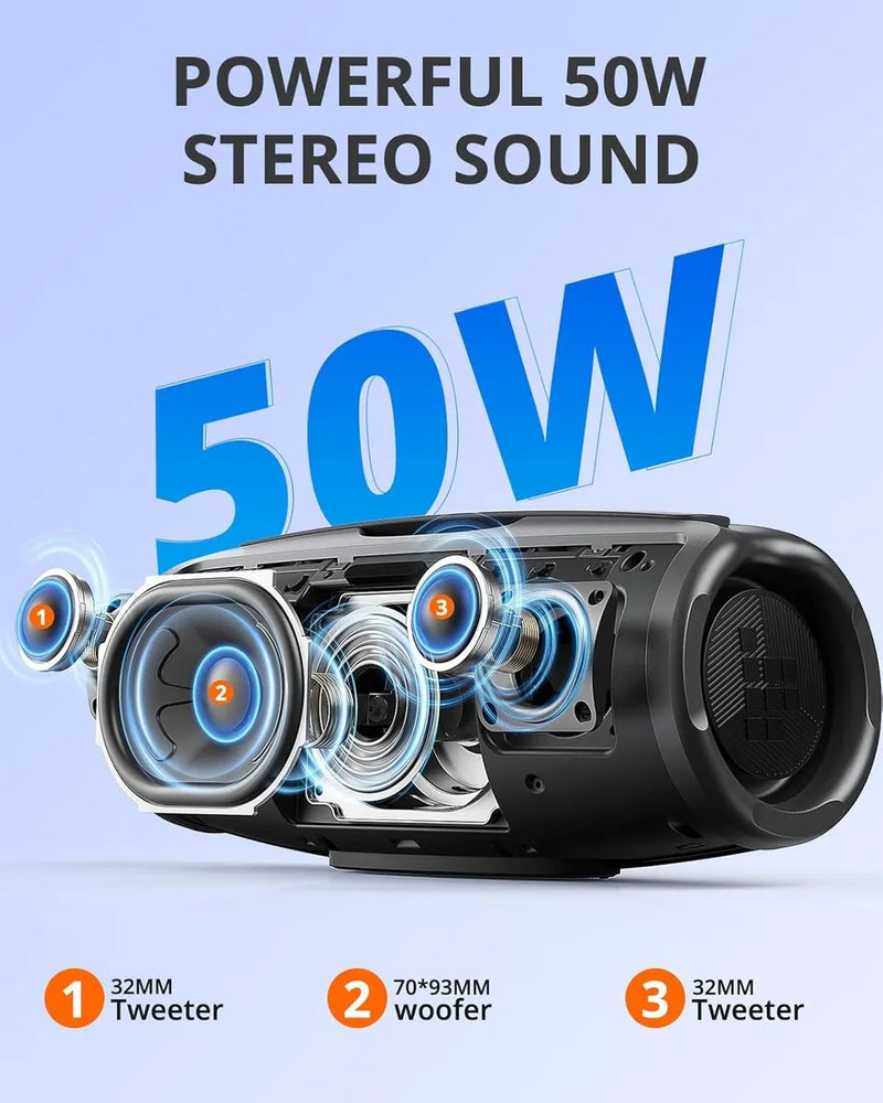 Parlante Tronsmart Mirtune S100 Bluetooth 50w Portátil Led Negro