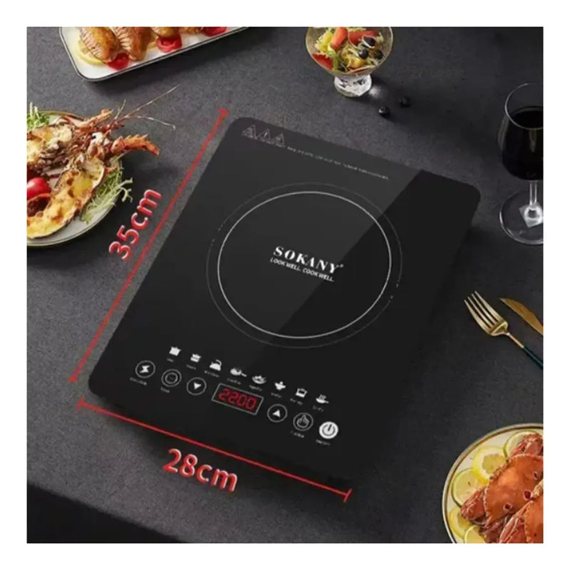 Estufa Inducción 1 Puesto Sokany Digital 1200w 110v Negro