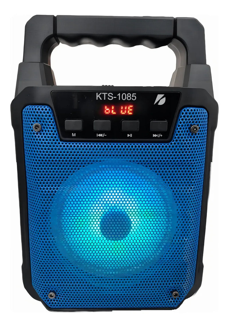 Parlante Portatil Radio Fm Bluetooth Usb Luz Led+ Microfono Color Negro