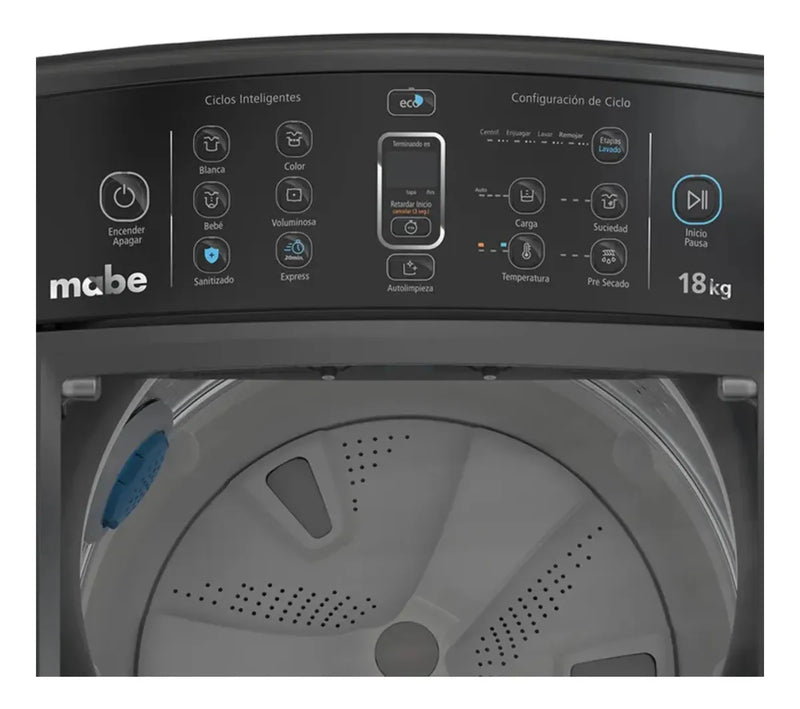 Lavadora Mabe Semiautomática Lmc48100wdab0 Diamond Gris