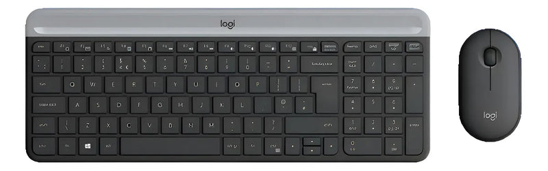 Teclado Logitech + Mouse Mk470 Wirelees Slim Usb Color Del Teclado Negro