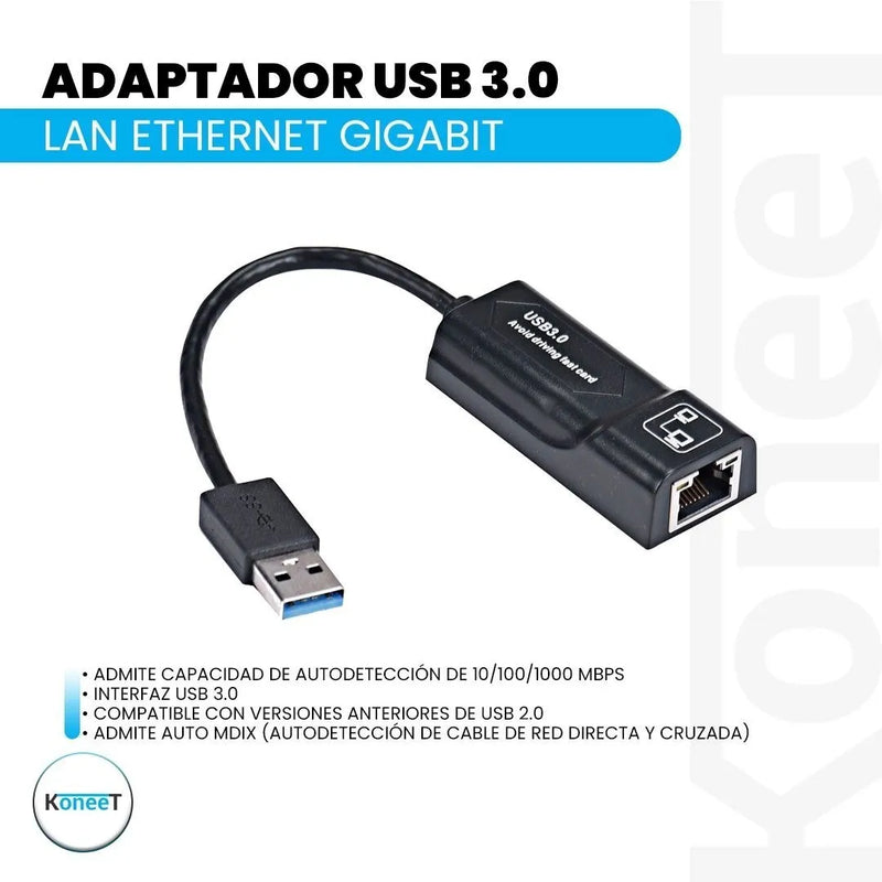 Tarjeta Convertidor Adaptador Usb 3.0 A Rj45 Red Lan Gigabit