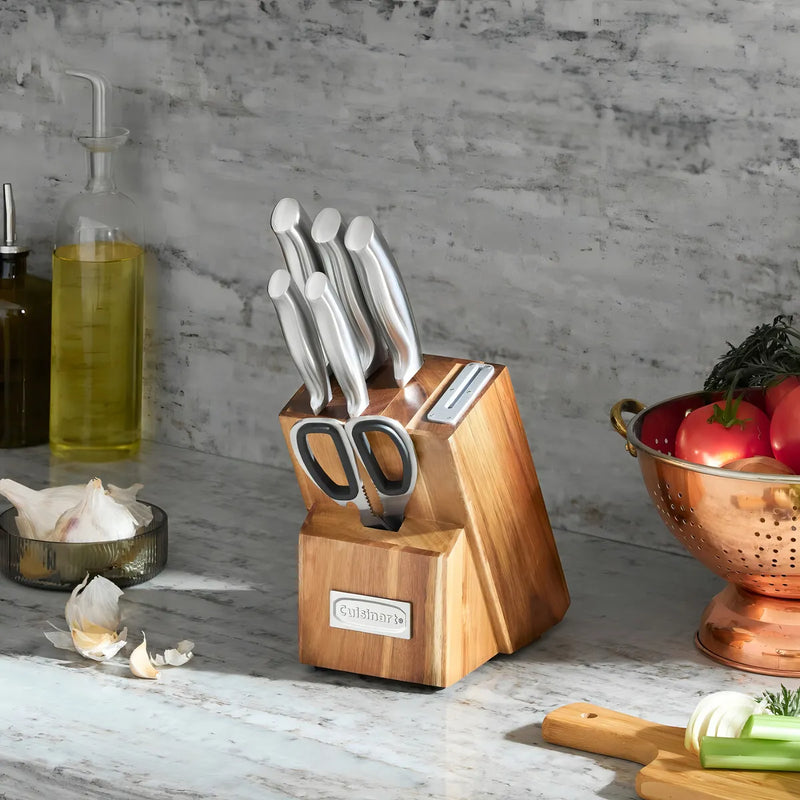 Cuisinart Juego De Cuchillos 7 Pzs En Bloque De Madera Color Plateado