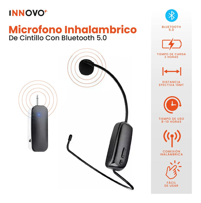 Microfono Conferencia Diadema Bluetooth 5.0 Con Adaptador Jack 3.5 Corporativa