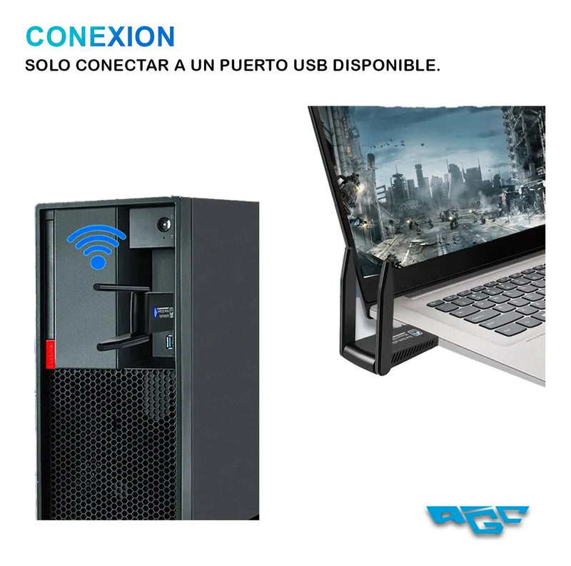 Adaptador Usb Wifi Doble Banda Antena Tarjeta Red 2.4g 5g