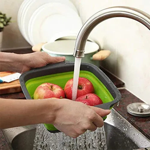 Colador De Cocina Plegable Brandobay De Fácil Almacenamiento Verde