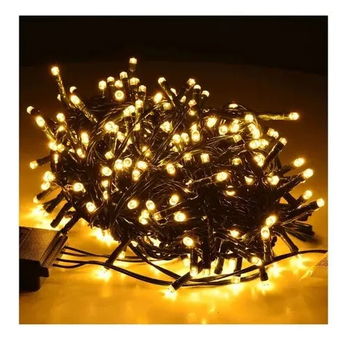 Instalación 300 Led Luz Calida Alambre Decoración Navidad Blanco