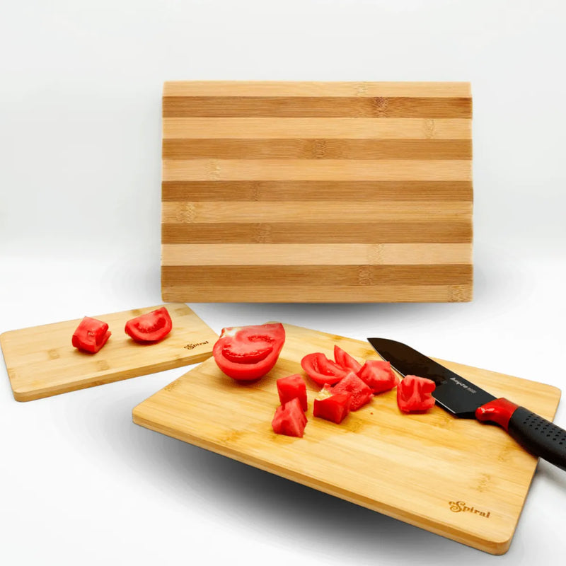 Tabla Para Picar En Madera Bambu Natural Mediana Con Surcos