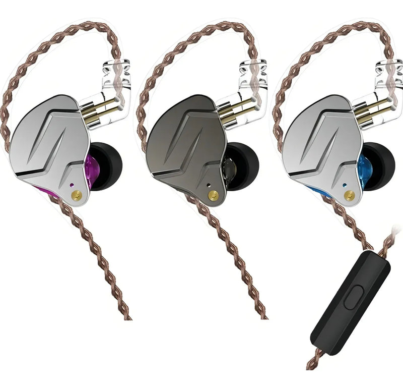 Fone de ouvido in-ear sem fio KZ Auriculares con cable ZSN Pro with mic negro