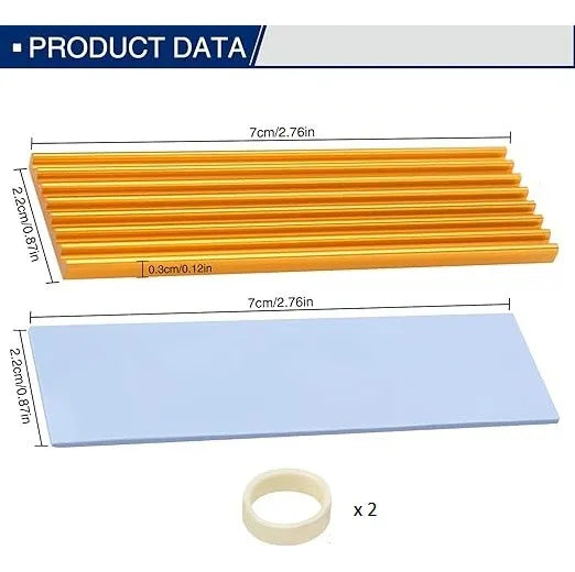 Disipador Ram So-dimm Y Ssd M.2 Nvme Laptop Portátil Dorado