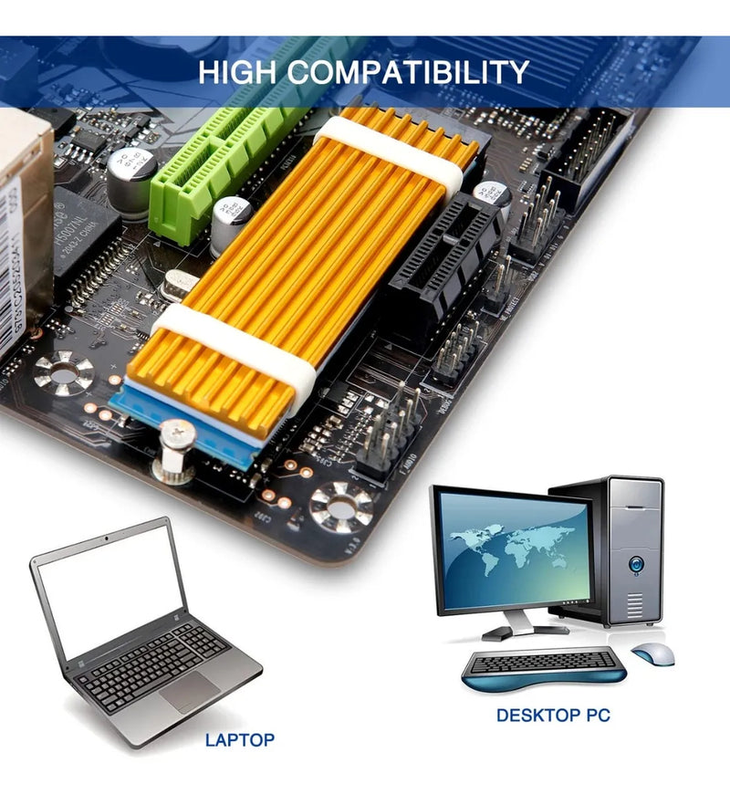 Disipador De Calor 70x22x3mm Para Ssd M.2 Con Pegante