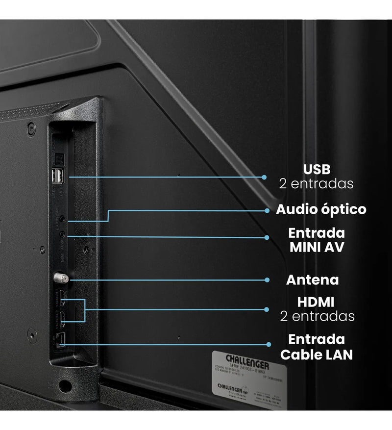 Televisor 43 Pulgadas Google Tv Challenger Control Por Voz