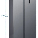 Nevecón Inverter Side By Side 480 Litros Brutos Mabe MSL480LPLSS0 Color Plateado