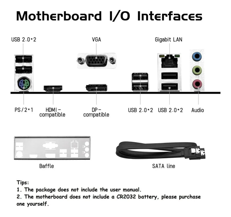 Motherboard Board B450 Am4 Placa Base B450 Amd Ryzen Negro