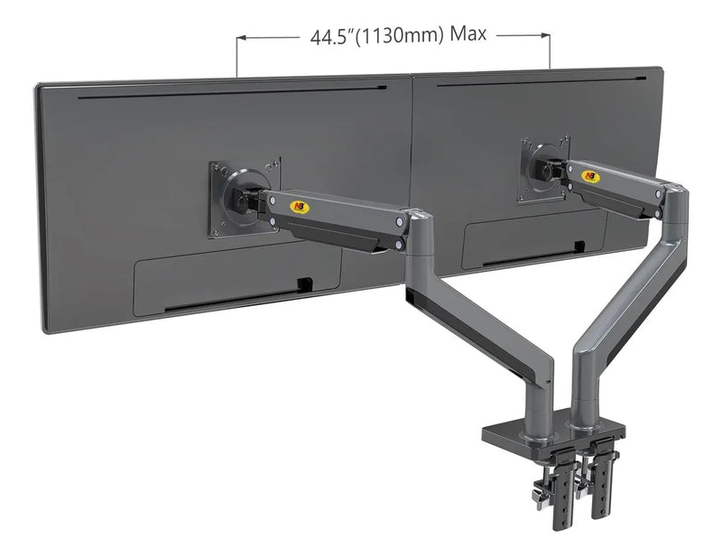 Soporte Brazo Monitor Para 2 Pantallas Lcd Led Escritorio Gris Oscuro