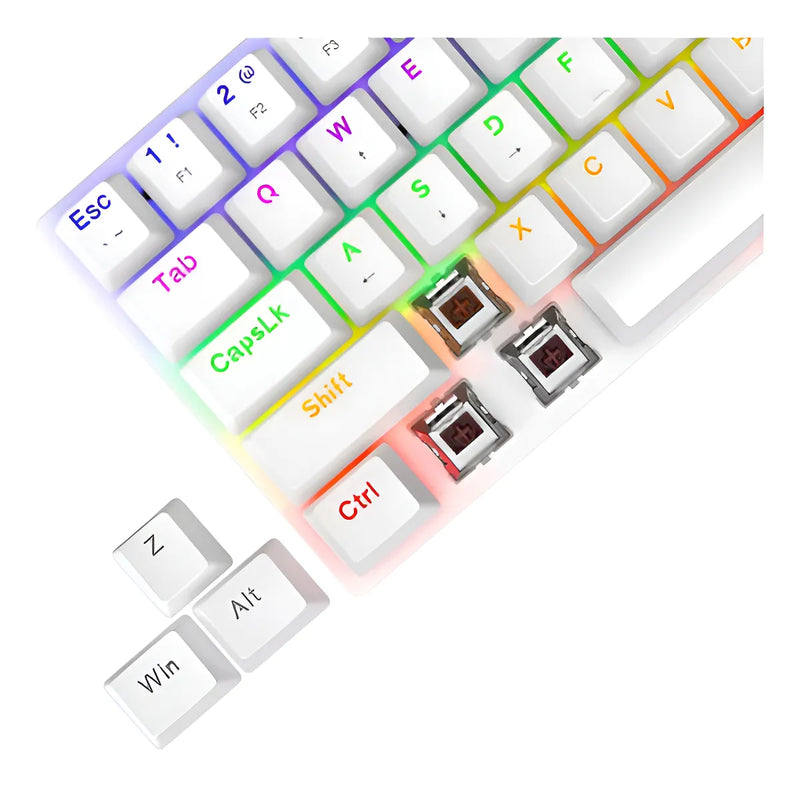 T-dagger Arena T-tgk321-w-br Sp - Blanco - Rgb Rainbow - Qwerty - Español - Switches Et Brown - 60%