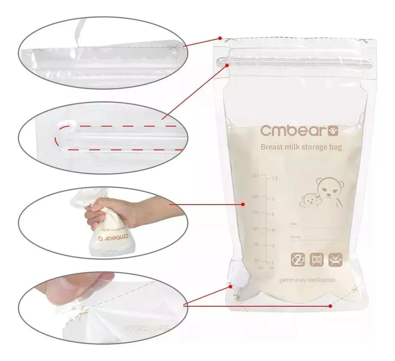 Bolsas Para Almacenar Leche Materna De Lactancia 220ml 30pcs