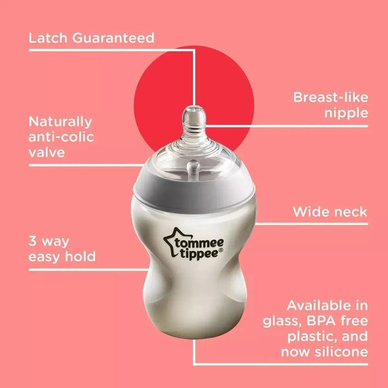 Tetero Tommee Tippee Closer To Nature 9 Oz Blanco Liso