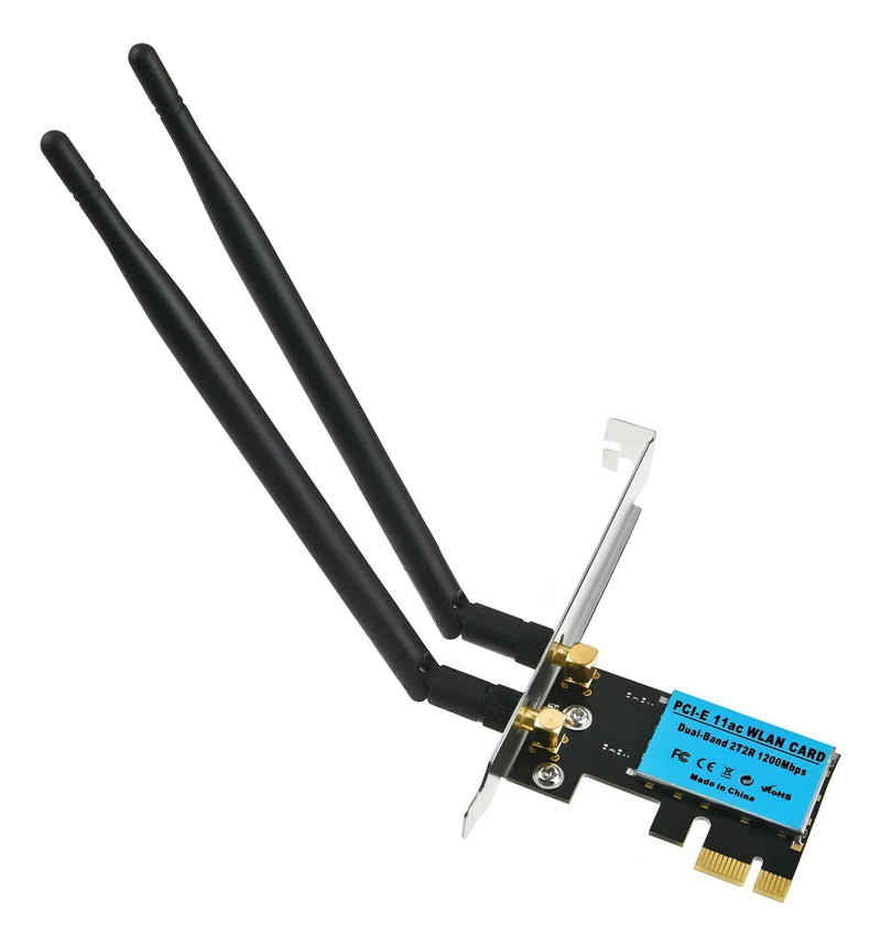 Tarjeta Wifi Doble Banda 2t2r 1200mbps Pci-e 11ac 2 Antenas