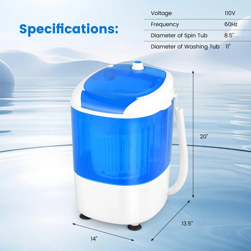 Mini Lavadora Portátil Con Secadora 5.5 Libras Eléctrica