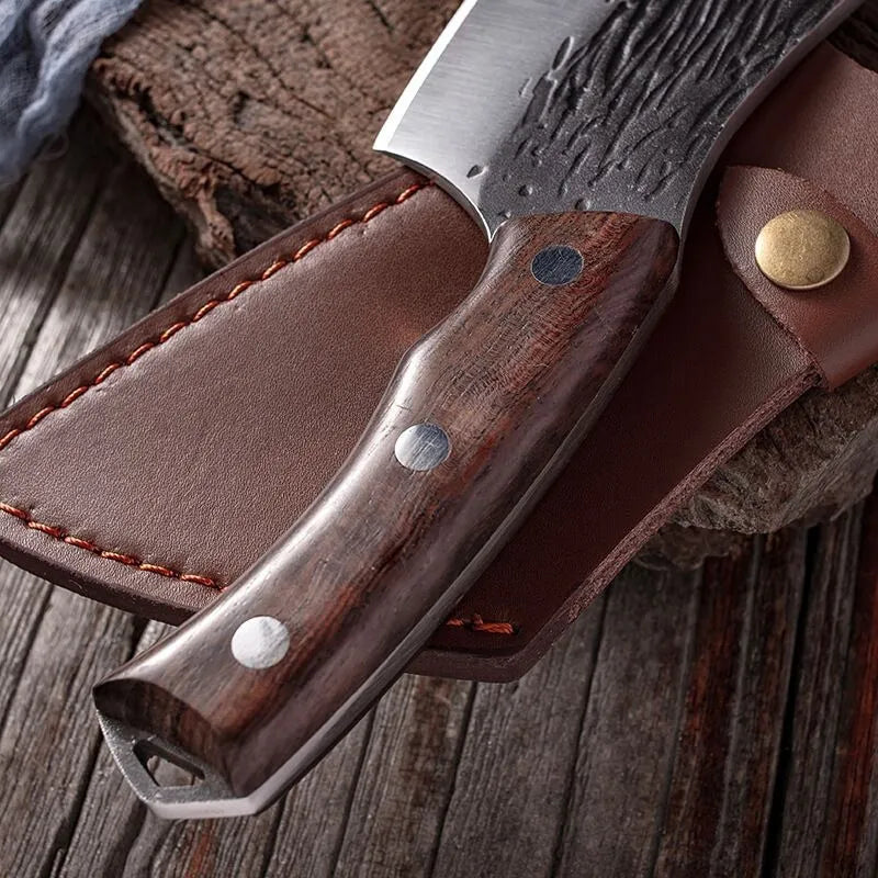 Cuchillo Vikingo Acero Profesional Carnicero Hacha Mod: Z02 Silver