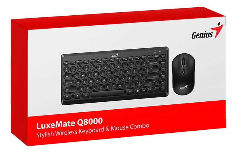 Combo Mini Teclado Y Mouse Portatil Inalambrico Q8000 Genius Color del teclado Negro
