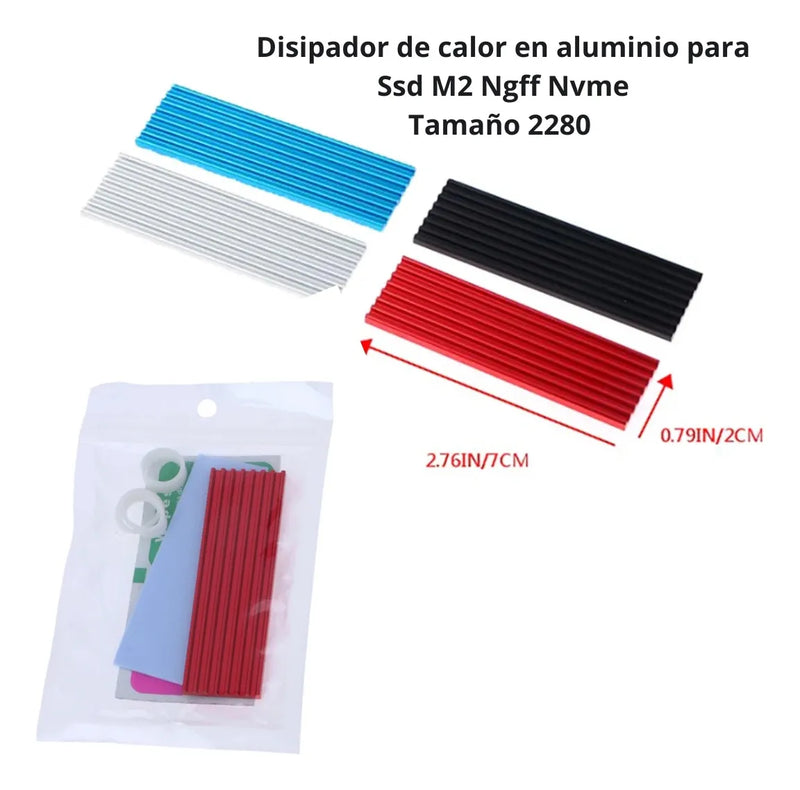 Disipador De Calor Aluminio - M.2 Ssd Nvme Ngff 2280