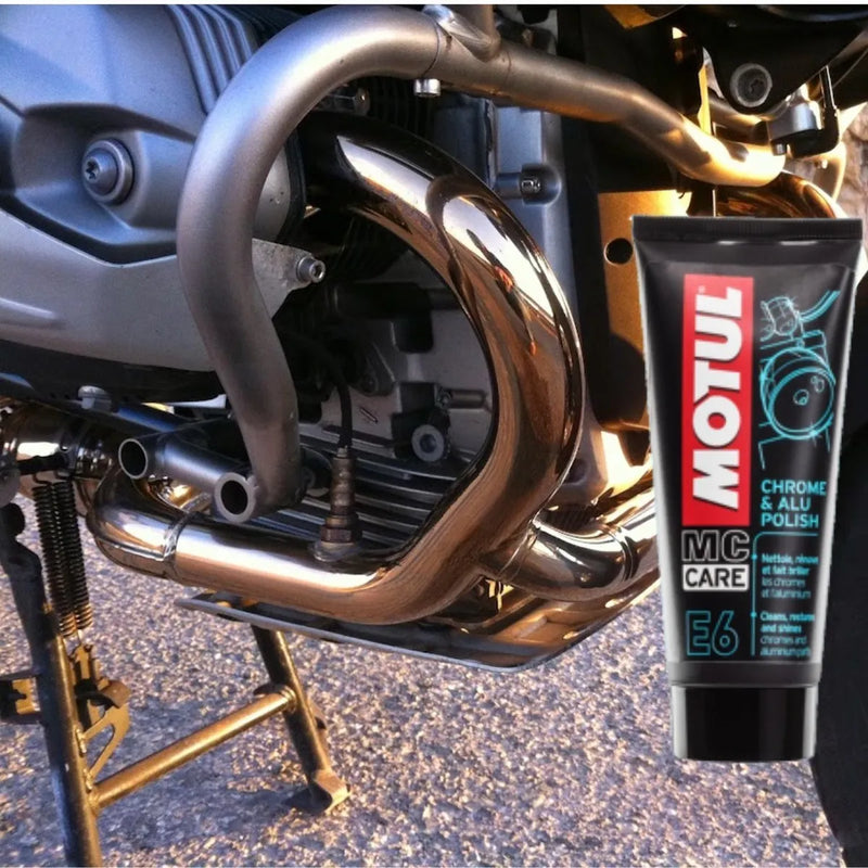 Motul E6 Brillador Partes Cromadas + Shampoo Autobrillante