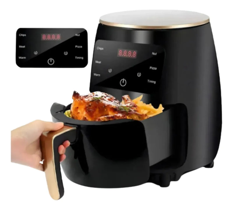 Air Fryer 6l Digital Con Bandeja Antiadherente Casa Cocina Negro