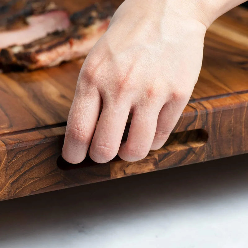 Tablas De Madera Teca Para Cortar Carnes Alimentos Mediana Liso Marrón