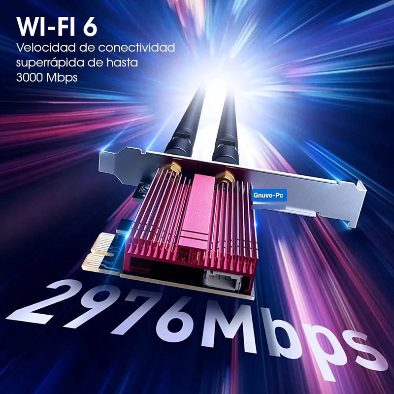 Tarjeta Pcie Antena Wifi 6 Bluetooth 5.1 Doble Banda 5 Ghz