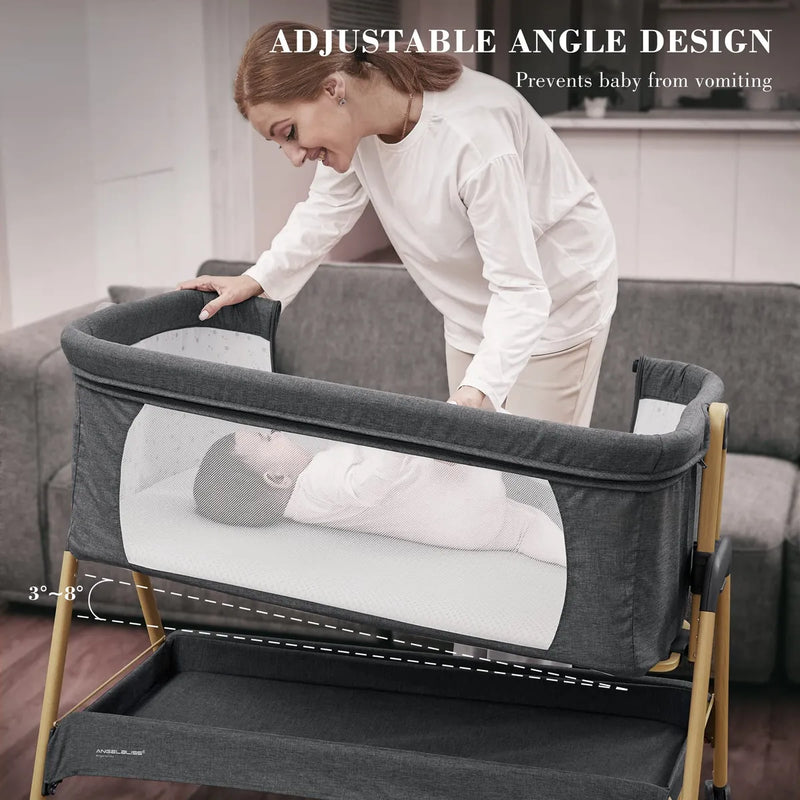 Angelbliss Moiss Para Beb, Cuna Fcil De Plegar Con Colchn 10