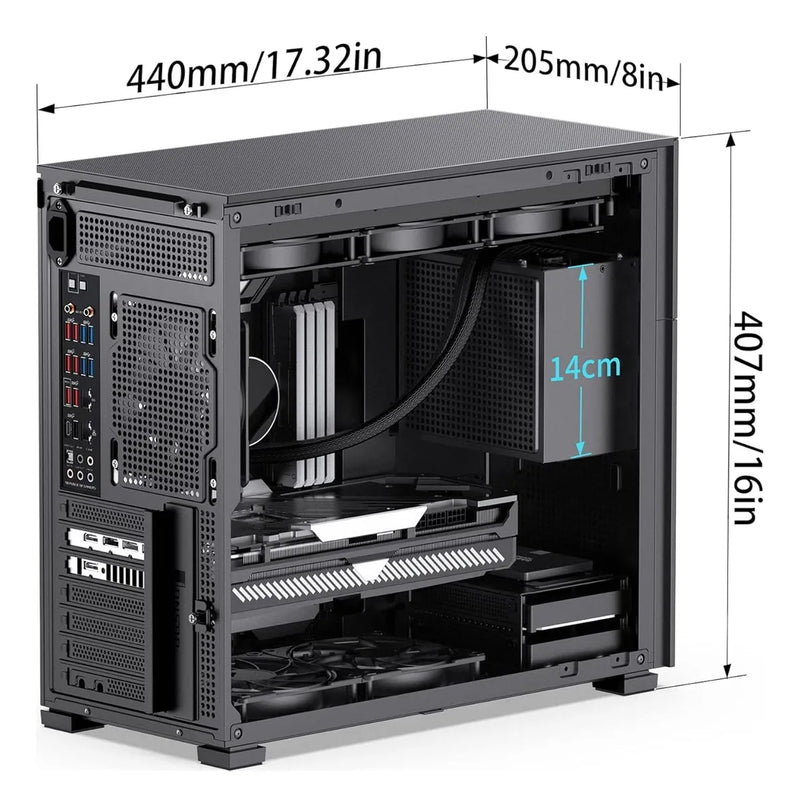 Caja De Pc Jonsbo D41 Mesh Sc Atx Negra Soporte Rtx 4090 Black