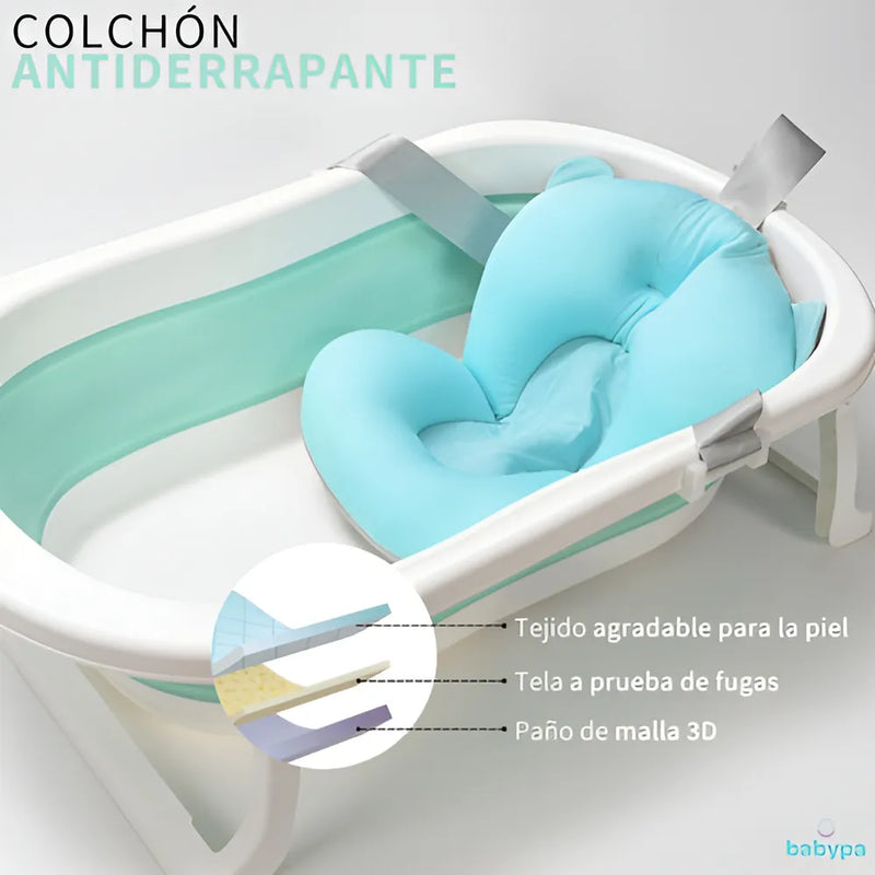 Tina Bañera Para Bebe Plegable Con Termometro Viaje Portatil