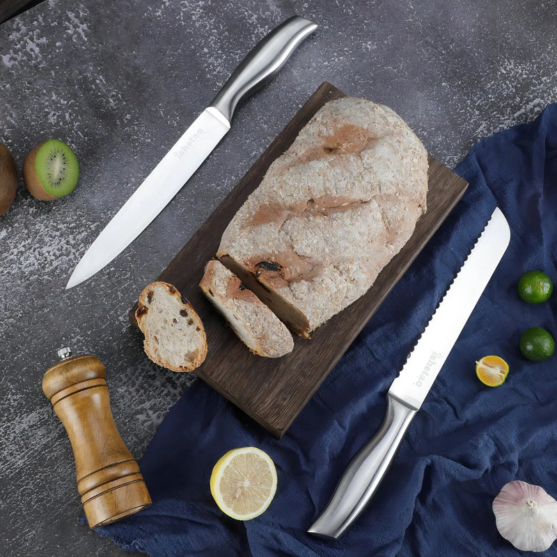 Juego Cuchillos Cocina Set 15 Piezas Acero Quirúrgico Base De Madera Modernos Premium
