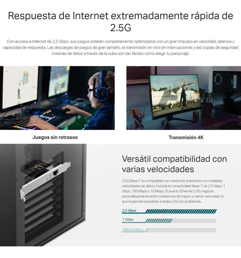 Tarjeta De Red Pci Express Tp-link Tx201 De 2.5 Gigabits