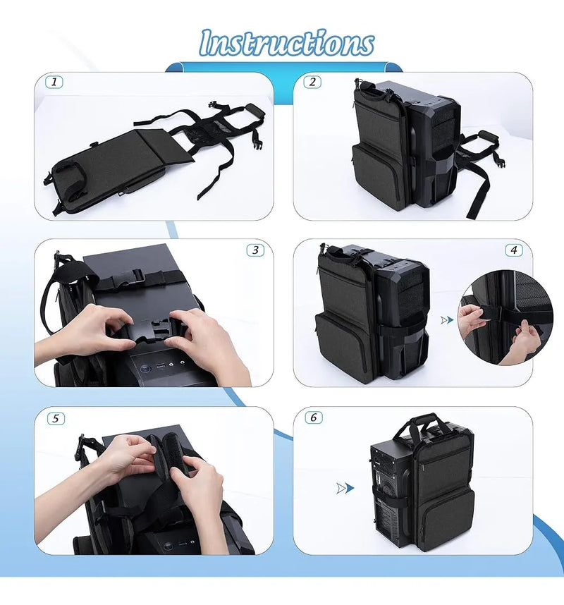 Trunab Pc Tower Correa De Transporte Con Asa, Soporte De Cin Black-1