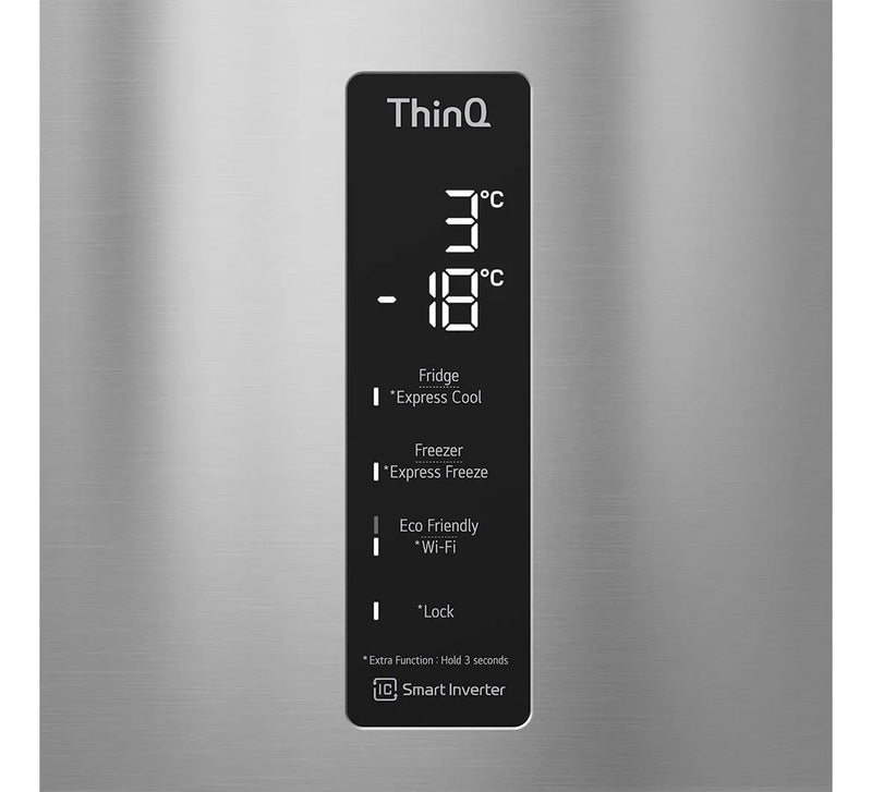 Nevera Lg Bottom Freezer 461lt Tecnología Naturefresh Plata Plateado
